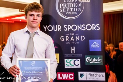 Caiden Thistleton has won a Sefton Young Sportsperson of The Year Award at the 2026 Grand Pride Of Sefton Awards. Photo by Kevin Brown Photography