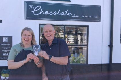 Jo Swinden and Simon Shrouder at The Chocolate Shop in Churchtown in Southport