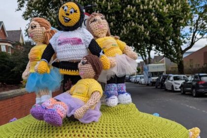 The Southport Hookers have created a special postbox topper for Queenscourt Hospice featuring Queenie the Bee and three Star Trekkers