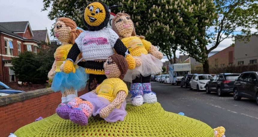 The Southport Hookers have created a special postbox topper for Queenscourt Hospice featuring Queenie the Bee and three Star Trekkers