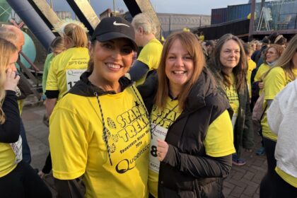 Judith Royden and Caroline Farrington at the Star Trekk walk in Southport for Queenscourt Hospice