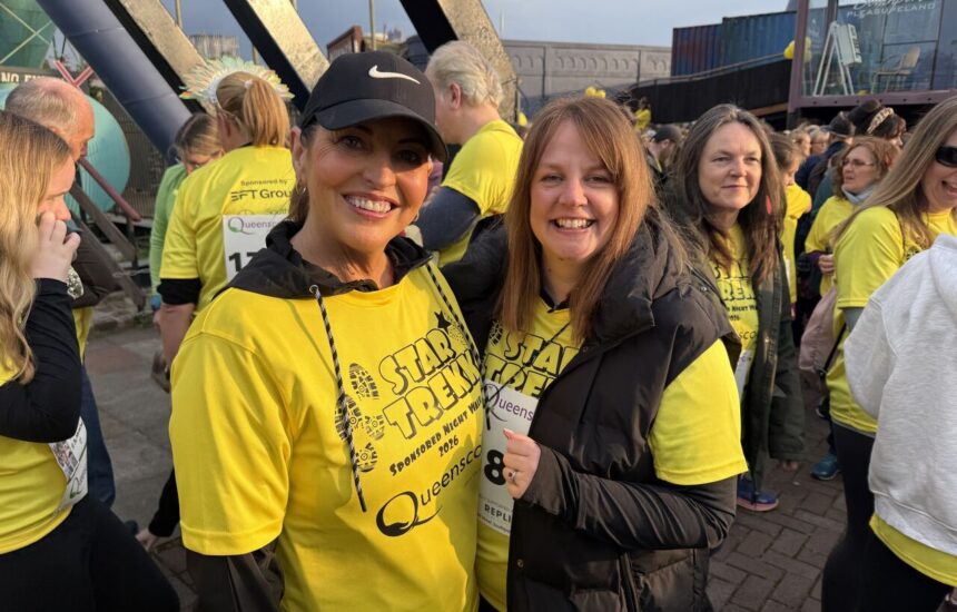 Judith Royden and Caroline Farrington at the Star Trekk walk in Southport for Queenscourt Hospice