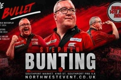 Stephen Bunting will perform at Southport Market on Sunday 14th June 2026