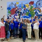 A new mural designed by Southport College student Lilly O'Connor and painted by fellow students at the college has been unveiled at the recently opened Wickes store at Kew Retail Park in Southport. Photo by Andrew Brown Stand Up For Southport