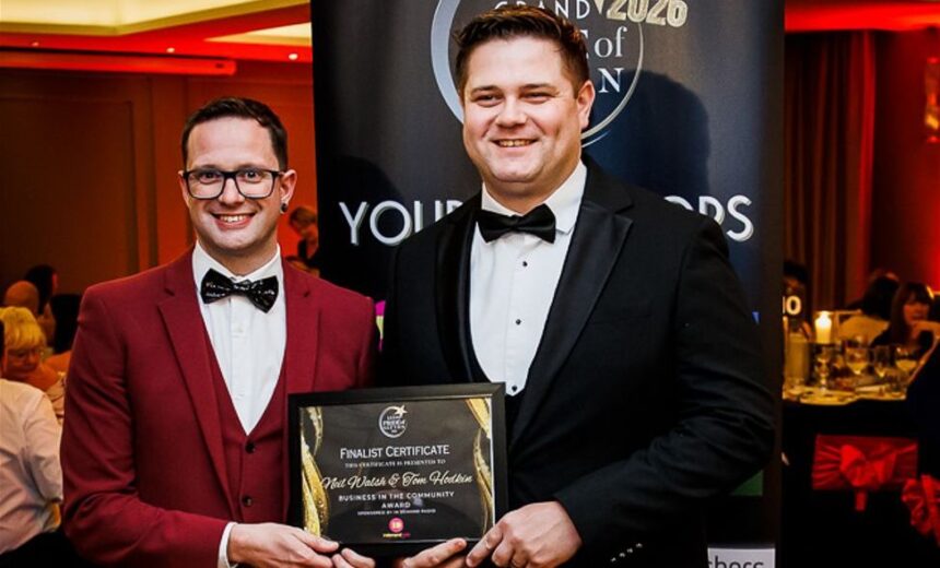 Neil Walsh and Tom Hodgin, landlords at The Windmill Pub in Southport, were Finalists in the Business In The Community Award sponsored by In Demand Radio at the 2026 Grand Pride Of Sefton Awards. Photo by Kevin Brown Photography
