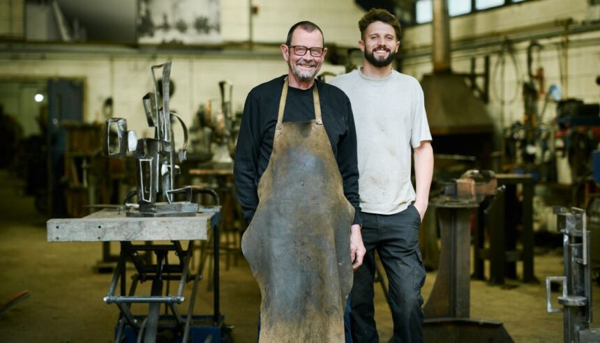 Brian and George Fell in their studio. Photo Adrian Lambert