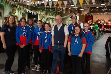 People gathered to enioy The Great Big Green Lunch at Southport Market. Photo by The Hearth CIC