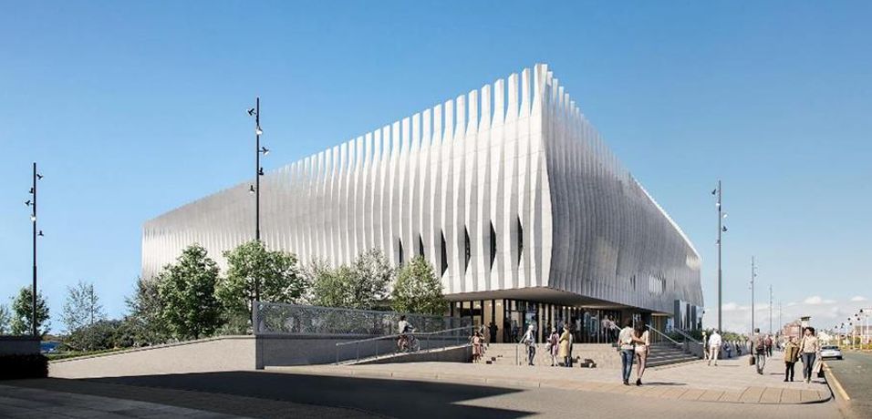 An artist's impression of the new Marine Lake Events Centre in Southport. Image by AFL Architects