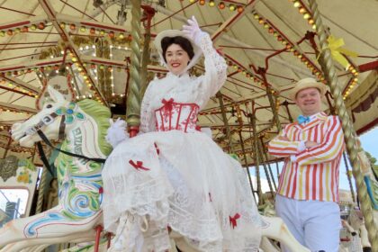 Fans of Mary Poppins are invited to enjoy A Jolly Holiday with Mary and Bert at Silcock’s Carousel and Silcock’s Pier Family Restaurant in Southport on Sunday 19th July 2025. Photo by Andrew Brown Stand Up For Southport