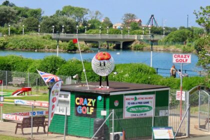 A new 'Golfer George' mascot sculpture has been created at Southport Crazy Golf / Masters Putting Green at Kings Gardens in Southport, which has been entertaining visitors since 1965. Photo by Andrew Brown Stand Up For Southport
