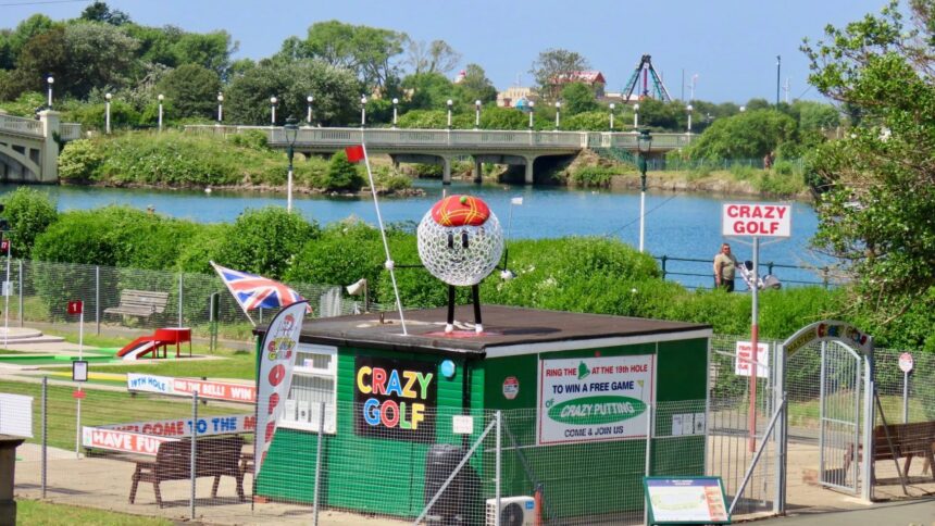 A new 'Golfer George' mascot sculpture has been created at Southport Crazy Golf / Masters Putting Green at Kings Gardens in Southport, which has been entertaining visitors since 1965. Photo by Andrew Brown Stand Up For Southport