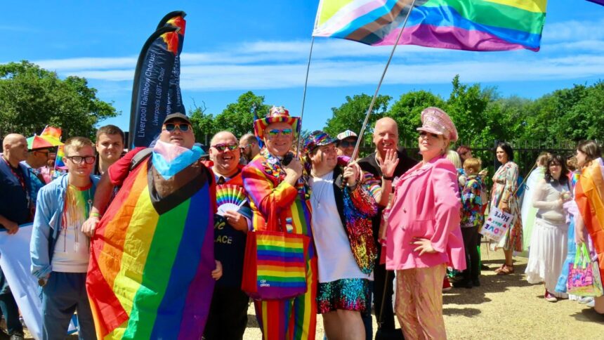 People enjoy the Sefton Pride event in Southport. Photo by Andrew Brown Stand Up For Southport
