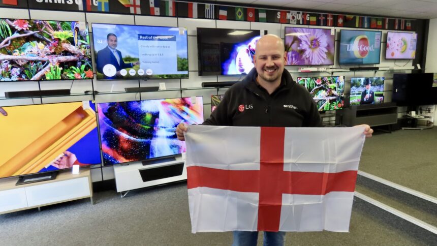 Smiths TV Managing Director Mark Wright is running a promotion called England Score You Score!during the 2026 World Cup. Photo by Andrew Brown Stand Up For Southport