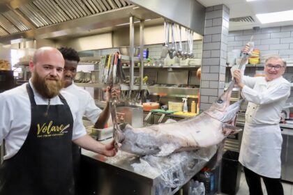 Volare restaurant in Southport has landed a 61 kilo swordfish. Photo by Andrew Brown Stand Up For Southport