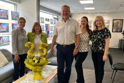 The team at Chris Tinsley Estates Agents in Southport are celebrating their 25th birthday