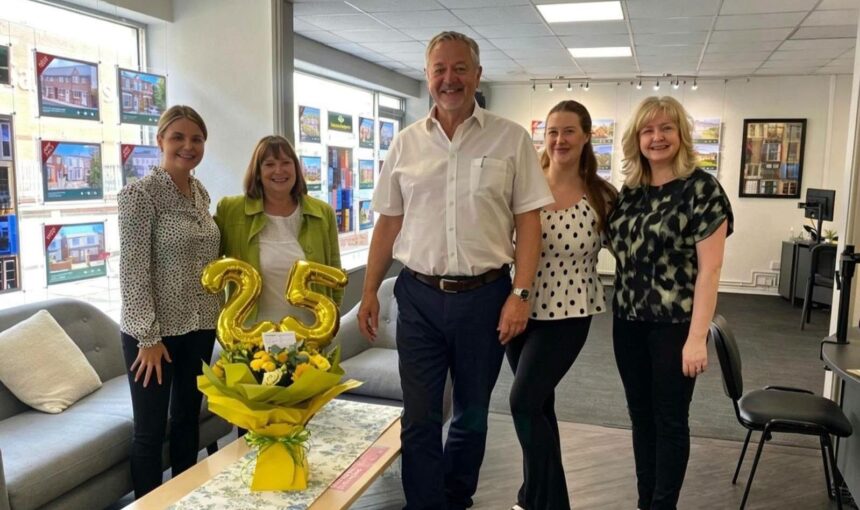 The team at Chris Tinsley Estates Agents in Southport are celebrating their 25th birthday