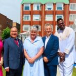 Residents, families and guests enjoyed the 50th birthday celebrations at Connell Court care home in Birkdale in Southport. From left: Kerry Berrisford; Merseyside Deputy Lieutenant Billy Hui BEM; Connell Court Home Manager Anna Harvey; Crestview Care Director James Guy; and Liverpool Commonwealth Association Chair Dr Garth Dallas. Photo by Andrew Brown Stand Up For Southport