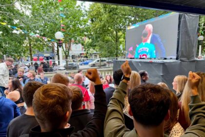 Fans enjoy watching England in the World Cup at The Grand Southport. Photo by Andrew Brown Stand Up For Southport