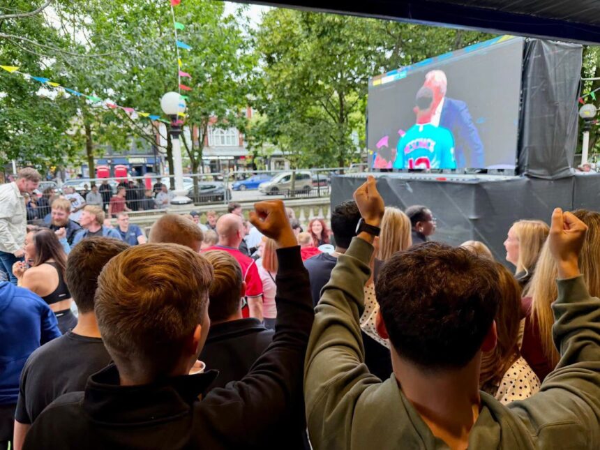 Fans enjoy watching England in the World Cup at The Grand Southport. Photo by Andrew Brown Stand Up For Southport