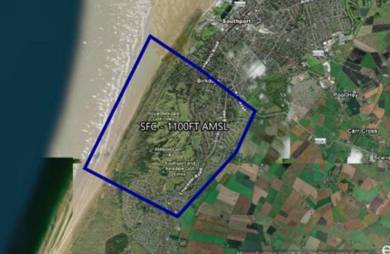 A temporary flight restriction zone, specifically affecting drones, will be in place above Royal Birkdale golf course in Southport as part of the policing operation during The 154th Open Golf Championship.