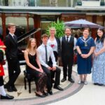 The official launch of the Wayfarers Community Piano donated by Claire Kelly owner of Southport Piano Academy at Wayfarers Arcade in Southport. Photo by Andrew Brown Stand Up For Southport