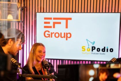 The team from EFT Group in Southport in the SoPodio studio at Eastbank in Southport