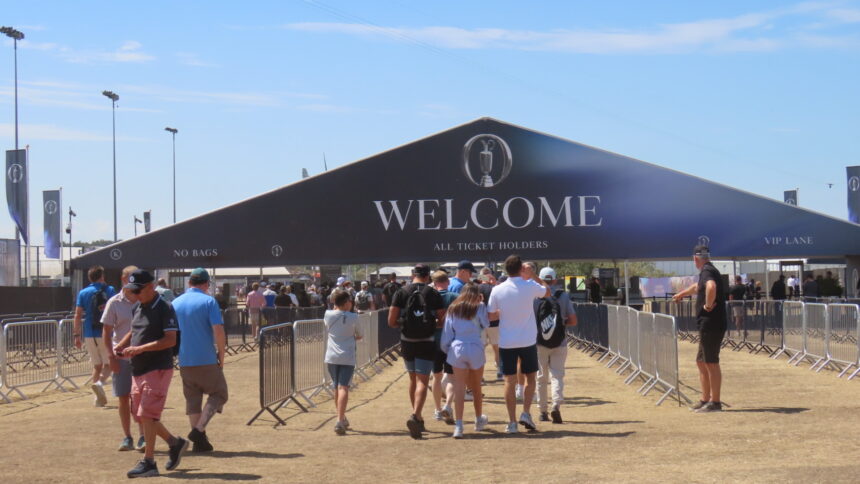 Spectators arrive to enjoy The Open Golf at Royal Birkdale in Southport. Photo by Andrew Brown Stand Up For Southport
