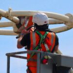 AE Yates contracted by Sefton Council is carrying out the restoration of Southport Pier. Photo by Andrew Brown Stand Up For Southport