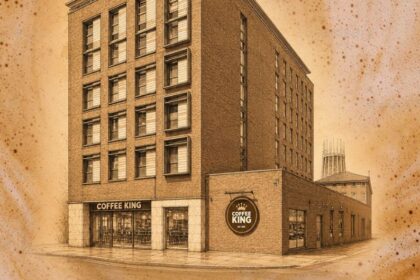 An artist's impression of the new Coffee King premium café on Myrtle Street in Liverpool city centre