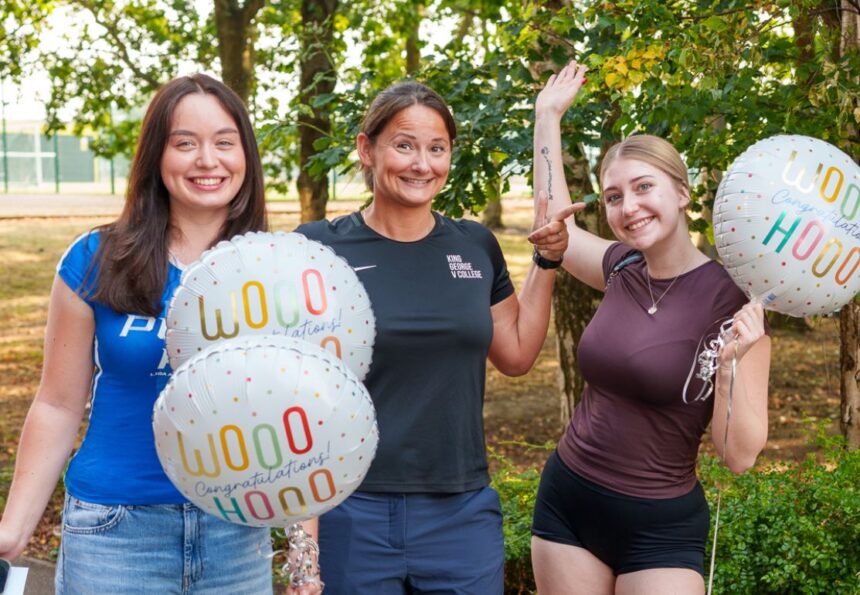 Students at KGV Sixth Form College in Southport celebrated receiving their A Level, T Level and Level 3 Vocational Qualification results
