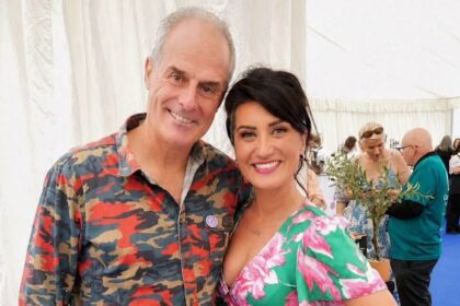 Kelly Bond with chef Phil Vickery at Southport Flower Show