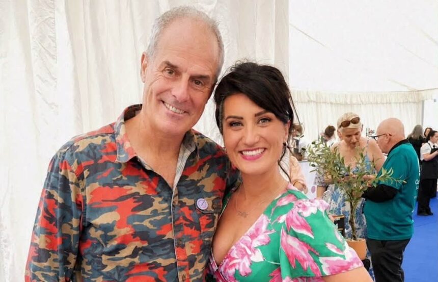 Kelly Bond with chef Phil Vickery at Southport Flower Show