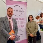 Lord Lieutenant of Merseyside Peter Oliver OBE and Leanne Lucas the founder of the Let's Be Blunt campaign at Southport Flower Show. Photo by Andrew Brown Stand Up For Southport