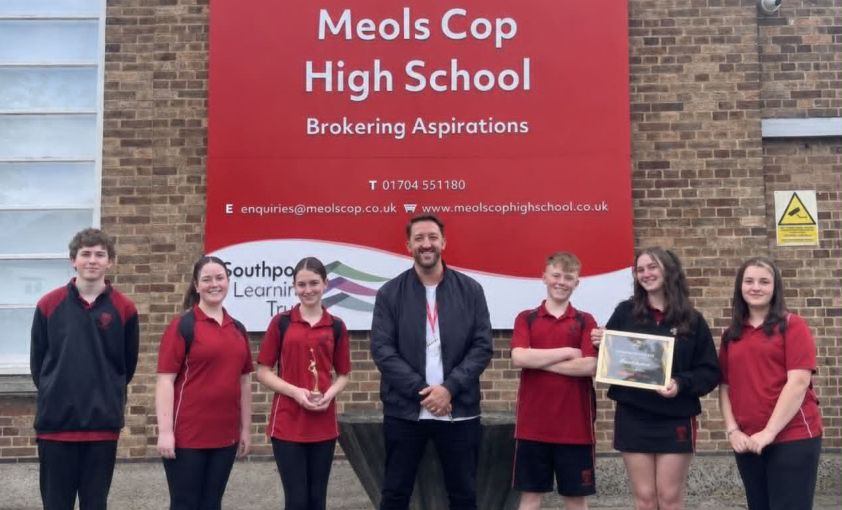 Liam Howard, who won the Sefton Courage Award sponsored by EFT Group at the Grand Pride Of Sefton Awards, spoke to pupils at Meols Cop High School in Southport