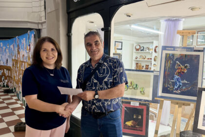 Neil Prior with Nicola Kenyon of Elsie's Story. Photo by Andrew Brown Stand Up For Southport