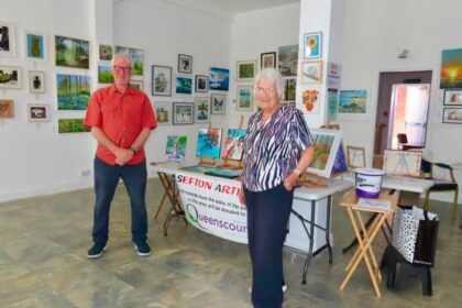 Sefon Artists have launched a Summer Exhibition and Sale at Wayfares Arcade in Southport. Artists Peter Jones and Veronica Haimes. Photo by Andrew Brown Stand Up For Southport