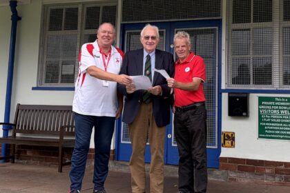 President Ted Morrell hands Nigel and Haydn their 1st4Sport Level 2 Award in Coaching certificates