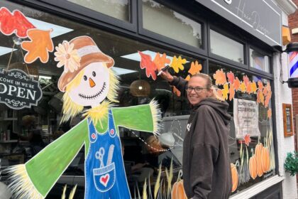 Southport artist Wendy Renilson (Craft Bird Creates) has created window art at local homes and businesses