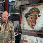 Artist Grant Searl with his Local Hero painting featuring Dan Dare from Eagle comic at his Grand Searl & The Northerner Art Gallery at Wayfarers Arcade in Southport. Photo by Andrew Brown Stand Up For Southport