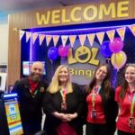 LOL Bingo on Lord Street in Southport is celebrating its first birthday. Managers Glenys and Faith Shea with Alyssa Stoker and Max White. Photo by Andrew Brown Stand Up For Southport