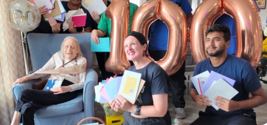 Nelly Kelly has celebrated her 100th birthday surrounded by music, family, friends and more than 150 birthday cards