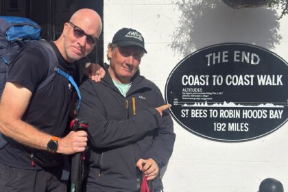 Alan Goadsby and John Duckworth have completed a coast to coast walk to raise funds for Elsie's Story, Alice's WonderDance and Bebe's Hive