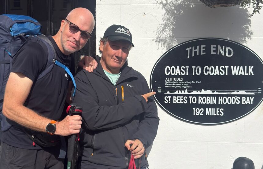 Alan Goadsby and John Duckworth have completed a coast to coast walk to raise funds for Elsie's Story, Alice's WonderDance and Bebe's Hive