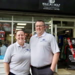 Glyn and Lisa Richards at The Hole In 1 golf shop in Southport. Photo by Andrew Brown Stand Up For Southport