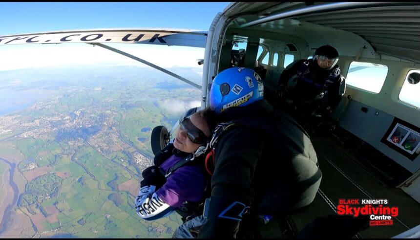 Jitka Wilson has completed a skydive for Queenscourt Hospice