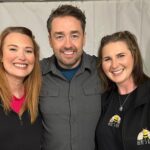 Jason Manford (centre) with Lauren King (left) and Hayley Jones (right) are looking forward to Bebe's Ozdust Ball in Southport