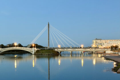 A scenic photo of the Marine Lake, the Venetian Bridge and the Marine Way Bridge in Southport. Photo by Andrew Brown Stand Up For Southport