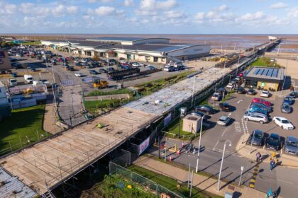 Restoration work is taking place on Southport Pier. Photo by Jason Williams owner of UK Drone Shots