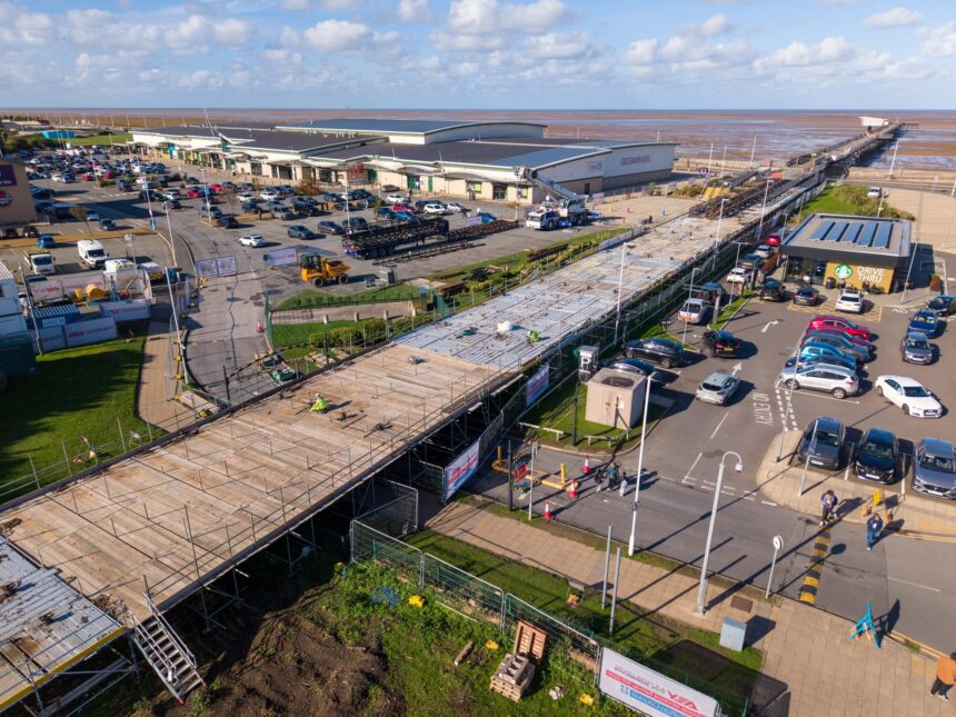 Restoration work is taking place on Southport Pier. Photo by Jason Williams owner of UK Drone Shots